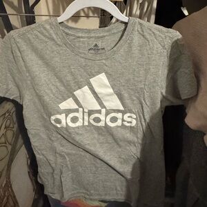 Adidas Gray and White Short Sleeve Tee